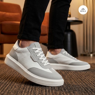 Tênis VILI Urban Masculino Sapatênis Casual Couro Nobuck Branco em Oferta na Shopee