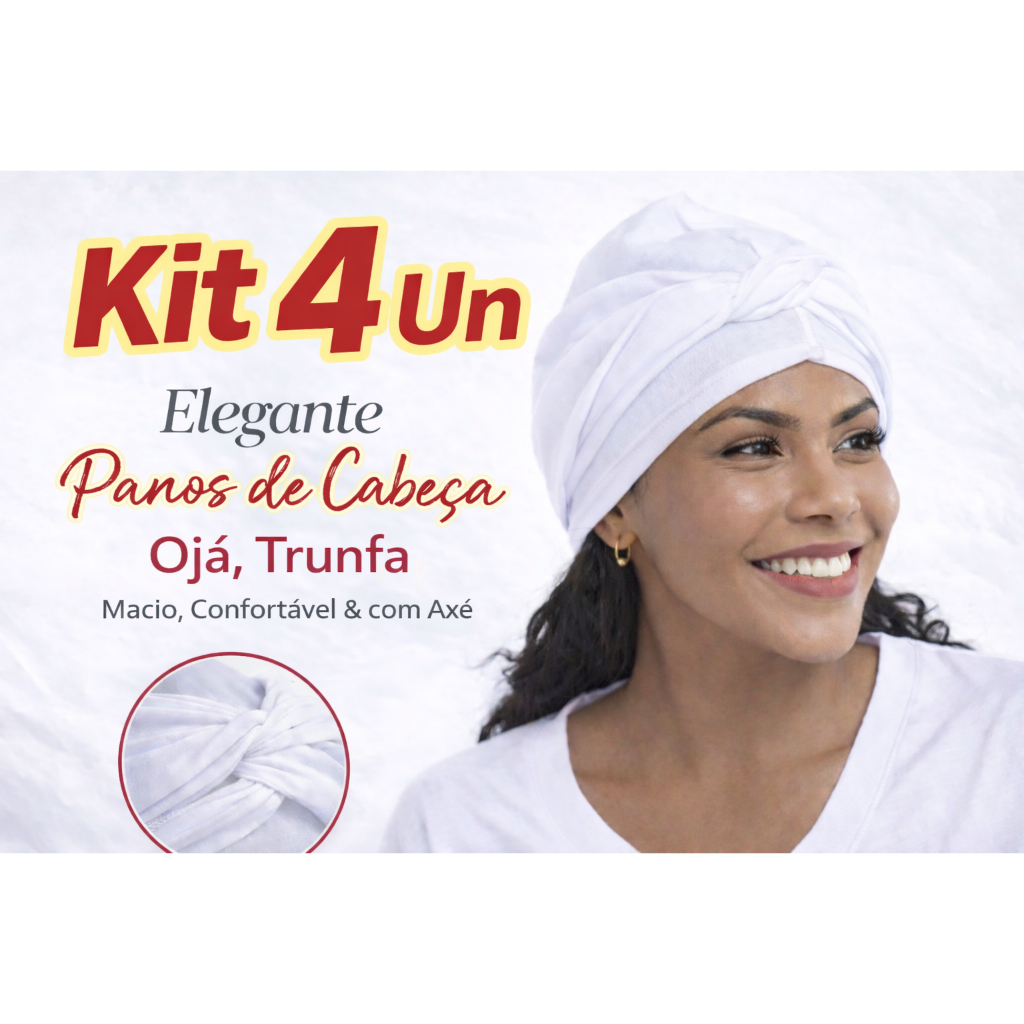 Pano De Cabeça Trunfa Malha 100% Algodão antipilling Touca Umbanda Candomblé 150g Acabamento Overlock
