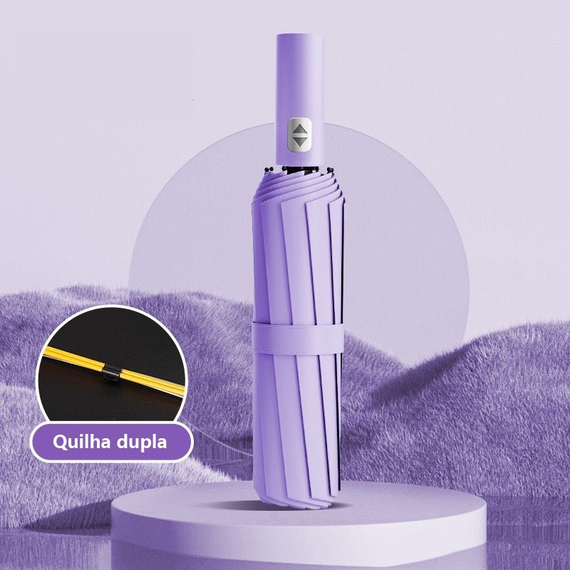 12 Hastes Guarda Chuva Automático Sombrinha Grande Proteção Solar UV Reforçado Dobrável Reforçado