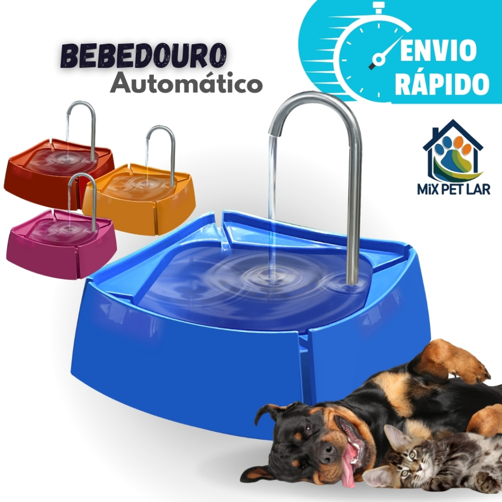 FONTE BEBEDOURO AUTOMÁTICO PARA CÃES GATOS 1 LITRO BIVOLT MEC PET