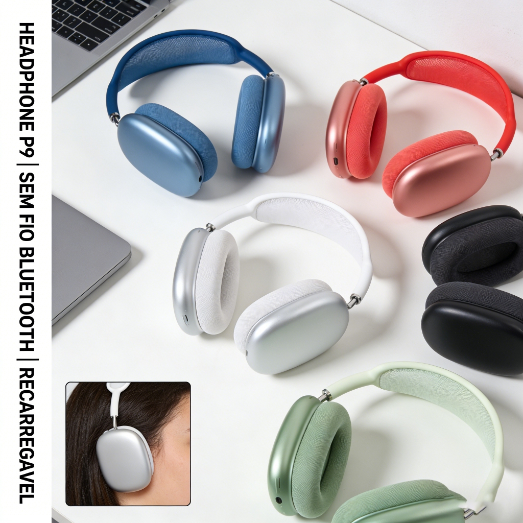 Headphone P9 Bluetooth - Conectividade Forte + Confortável | Ideal para Dia a Dia e Esportes em Oferta na Shopee