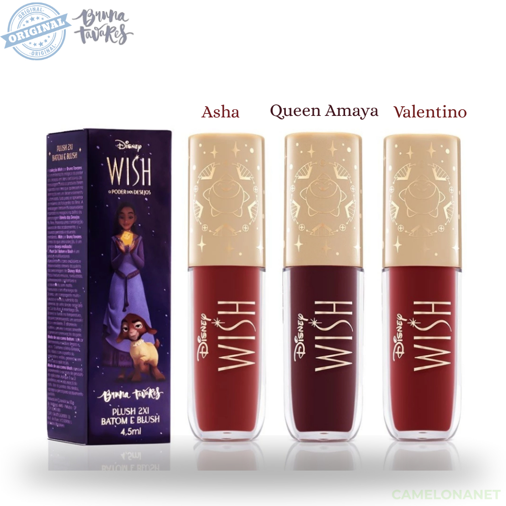 LANÇAMENTO Batom e Blush 2 em 1 Bruna Tavares Disney Wish Original, Alta Pigmentação e Longa Duração em Oferta na Shopee