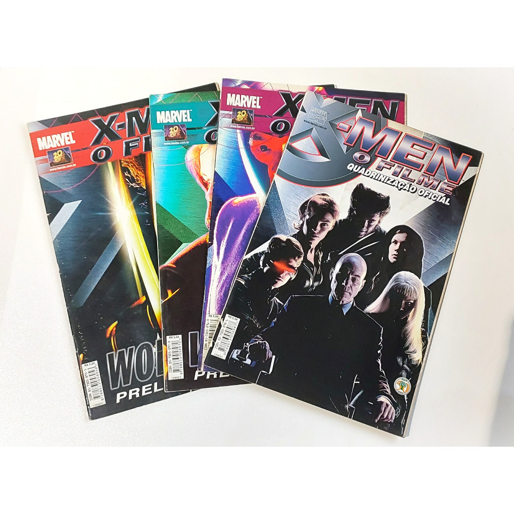 X Men Filme + 3 Prelúdios Wolverine, Vampira e Magneto - Quadrinização Oficial
