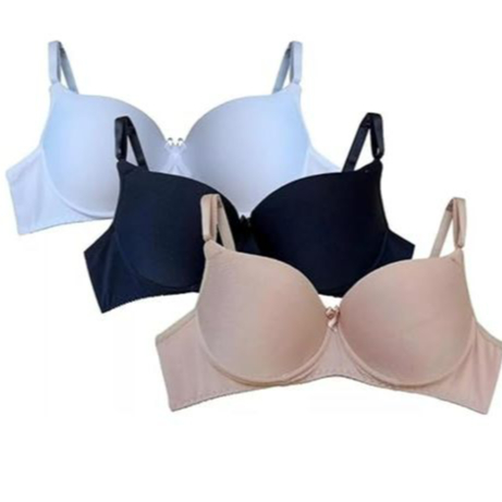 kit c/3 Sutiã Básico Reforçado de Microfibra Com Bojo do P ao GG PROMOÇÃO