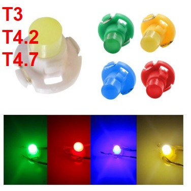 5 x Lâmpada automotiva T3 T4.2 T4.7 cores 12v para painel branco azul verde amarelo vermelho em Oferta na Shopee