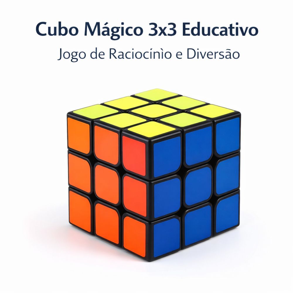 Cubo Mágico 3x3 Profissional Educativo – Kit 1 5 Unidades – Jogo Inteligente