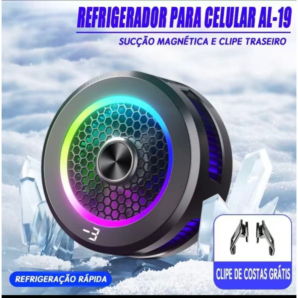 FS05 MAX Black Shark Magnetic Universal Mobile Phone Cooler , Ventilador De Telefone RGB Portátil Móvel Leve em Oferta na Shopee