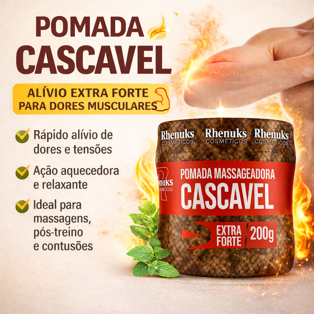 Pomadas Massageadoras Cascavel Rhenuks Extra Forte 200g Cada em Oferta na Shopee