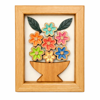 Quadro Decorativo De Flor Pequeno 24x20 em Madeira Artesanal | Peça Rústica para Parede com Estilo Afetivo em Oferta na Shopee