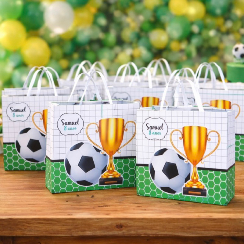 Sacolinha Personalizada Futebol-Kits econômicos decoração Aniversário|Lembrancinha surpresa Festa Infantil