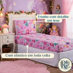 Jogo de Lençol Solteiro 02 Peças Estampas Para Criança Com Elástico