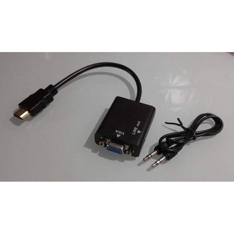 Adaptador/conversor de vídeo Hdmi para vga com saida de áudio p2