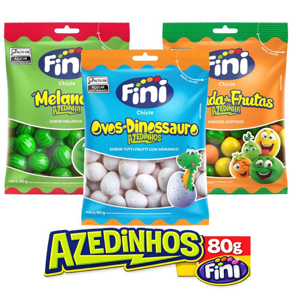 Balas Chicle Azedinhos 80g Fini | Escolha o sabor em Oferta na Shopee