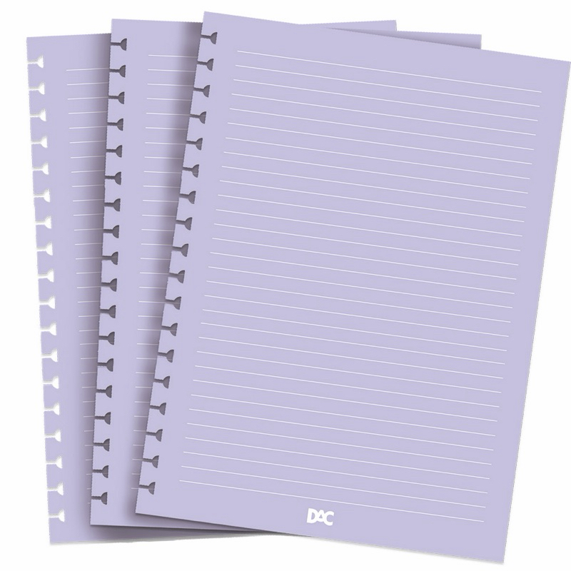 Refil de folhas para Caderno Smart - Lilás 48 folhas | 90 g/m2 (DAC) MINI | COLEGIAL | UNIVERSITÁRIO
