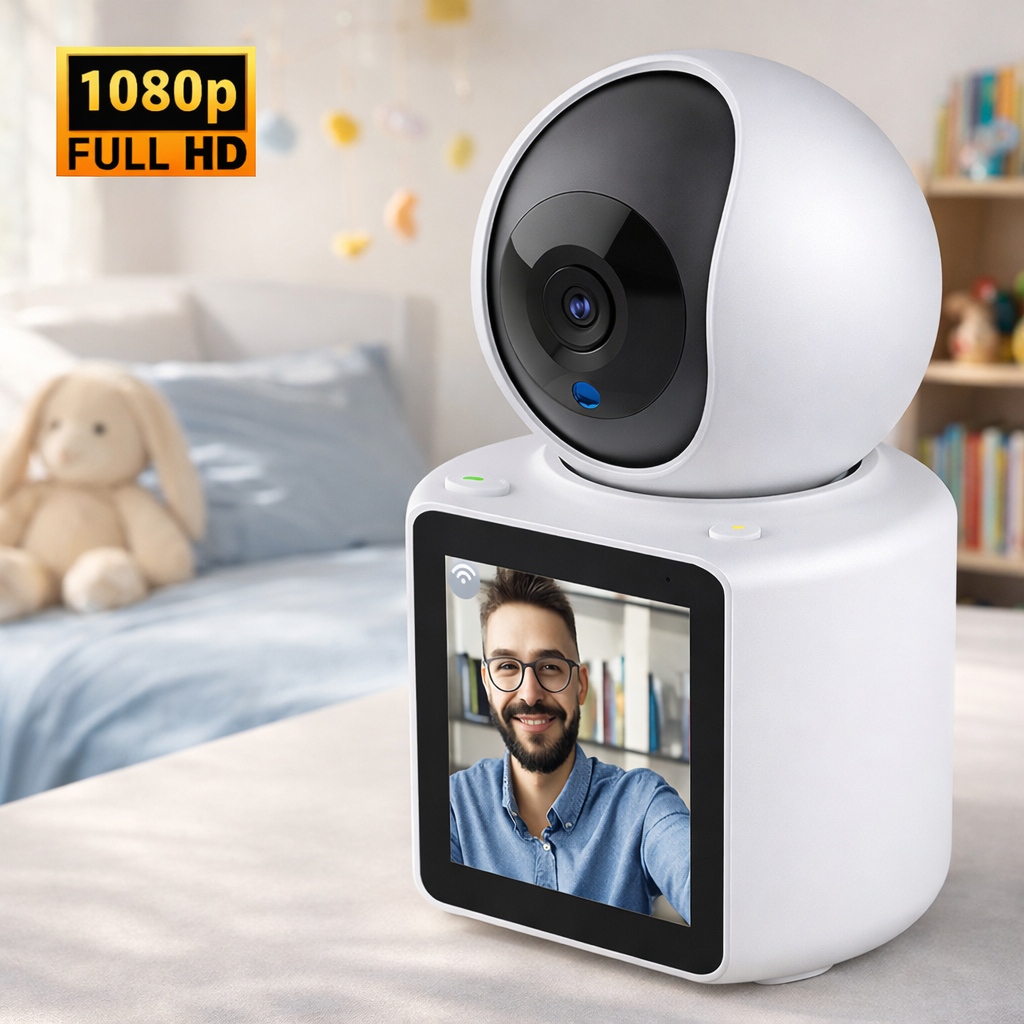 Câmera de Monitoramento 1080p 360º Wi-Fi Full HD – Ideal para Videochamadas, Bebês e Cuidadores