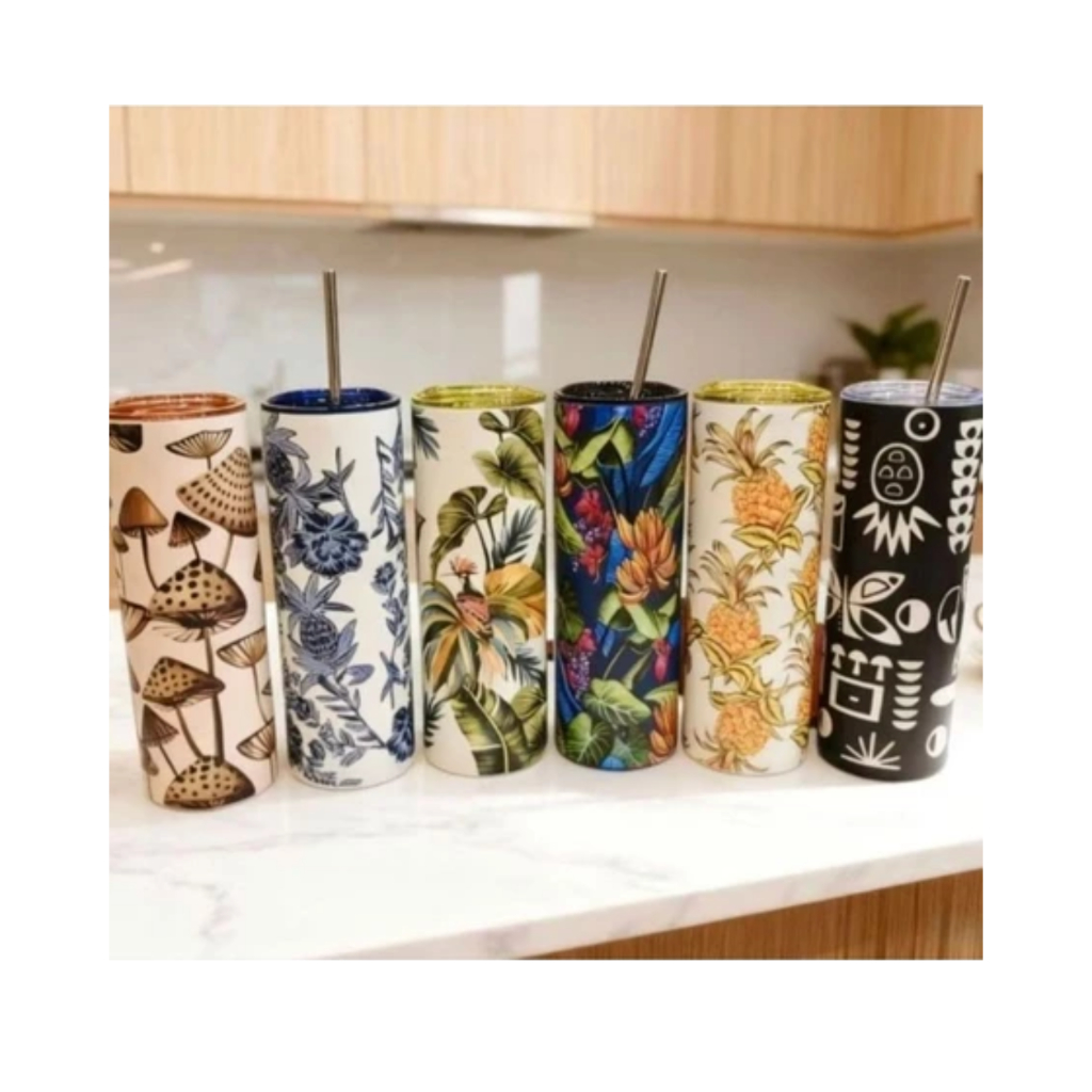 Copo Térmico Com Canudo 700ml Inox Bebidas Gelado Ou Quente Estampado natureza em Oferta na Shopee