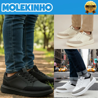 Tênis Molekinho Meninos Cadarço Escolar Super Confortável Espuma Detalhe Tela Garotos Original em Oferta na Shopee
