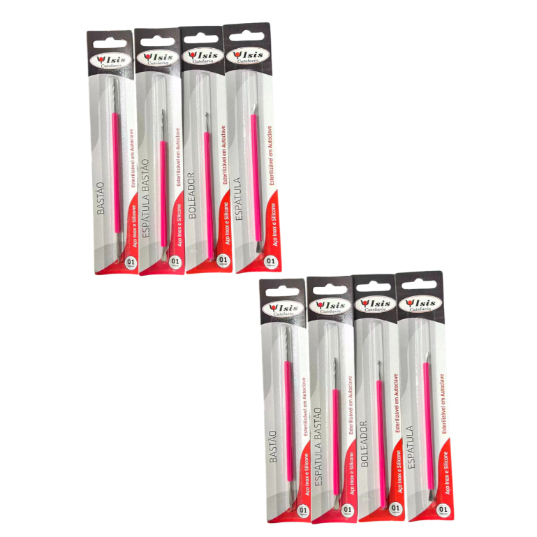 Kit 6 Espátula/Boleador/Bastão/Espátula Bastão ISIS Esterilizável em Autoclave