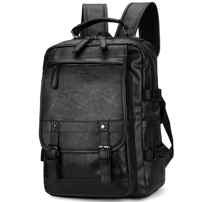 Mochila Masculina Notebook Impermeável Couro Sintético Vintage Executiva Reforçada Grande Escolar Viagem