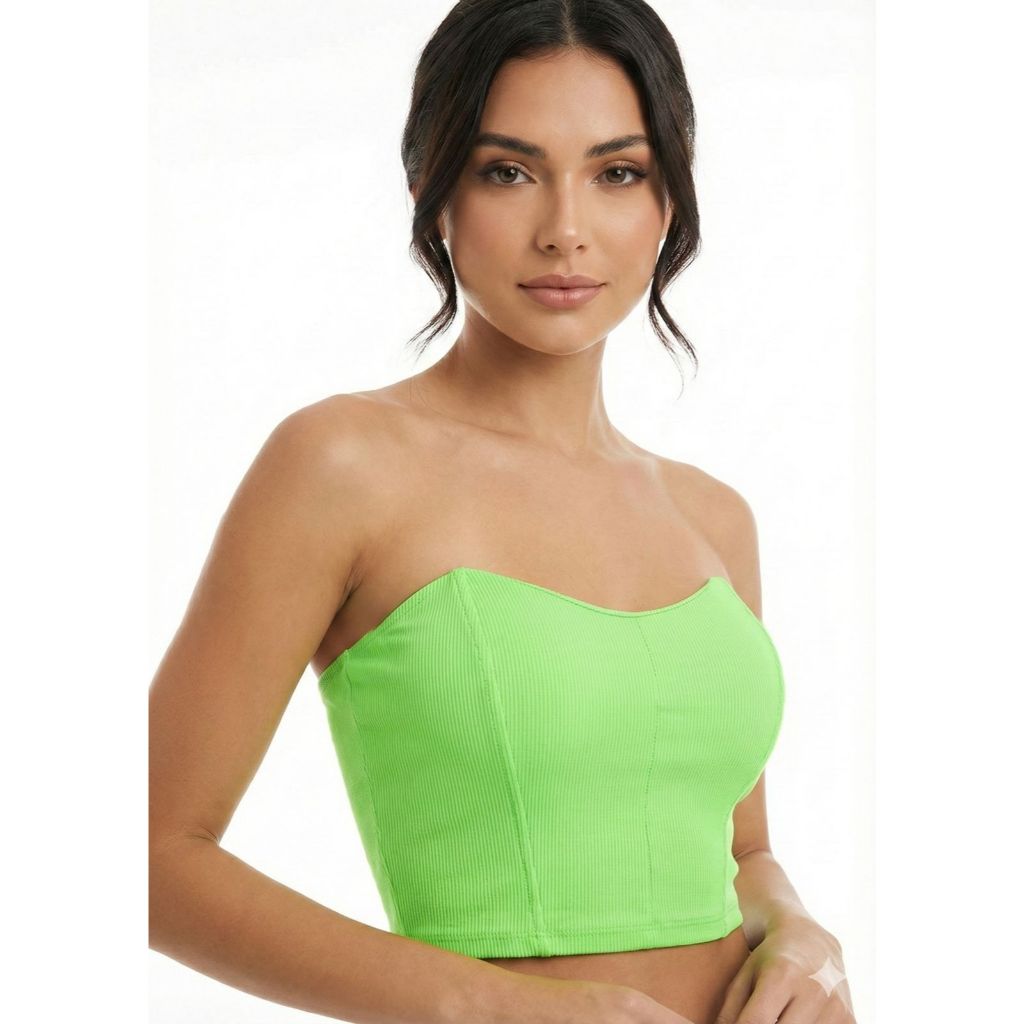 Blusa Cropped  Corselet Canelado