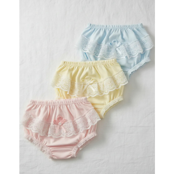 Kit 3 Calcinhas Infantis Bunda Rica 100% Algodão 0 a 4 Anos Cores Sortidas