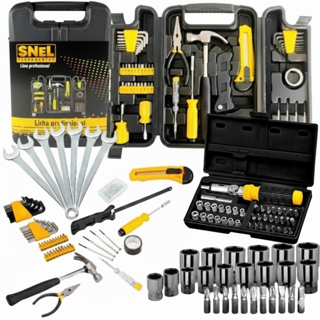 Kit Jogo Ferramentas com 247 Pecas Semiprofissional C/ Maleta Serviço Gerais + Soquetes