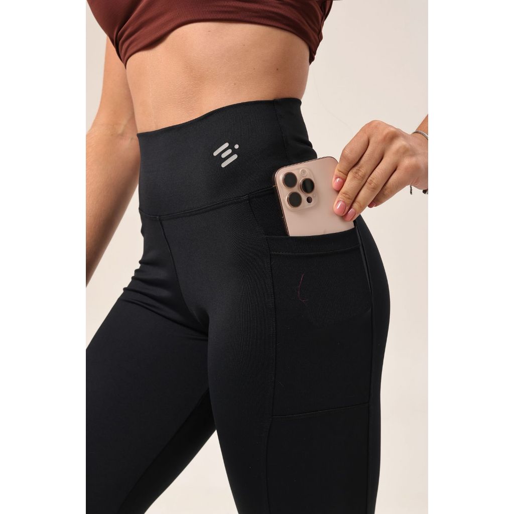 Calça Legging Fitness Feminina Alta Sustentação UV50 Zero Transparência Bolso Lateral Academia