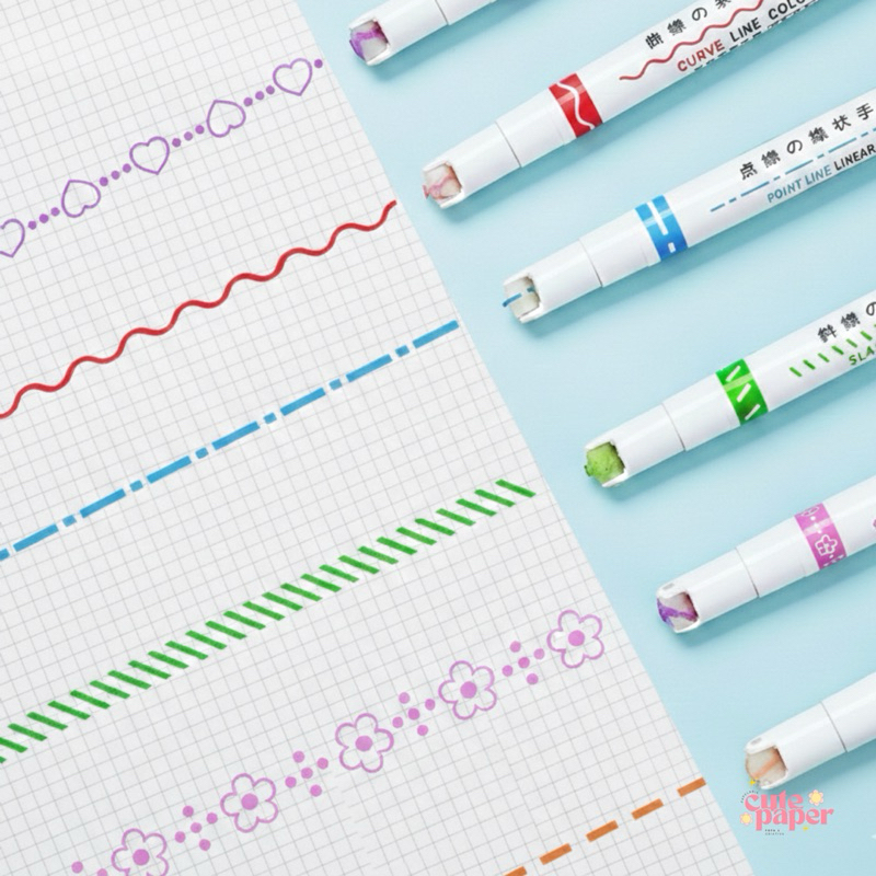 Caneta Carimbo Roller | Kit 6/12/18/24 | 6 Cores Premium Papelaria Criativa Escolar/Escritório em Oferta na Shopee