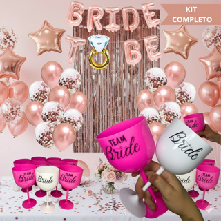 Kit Decoração Despedida de Solteira Bride To Be com 11 Taças Noiva e Amigas em Oferta na Shopee