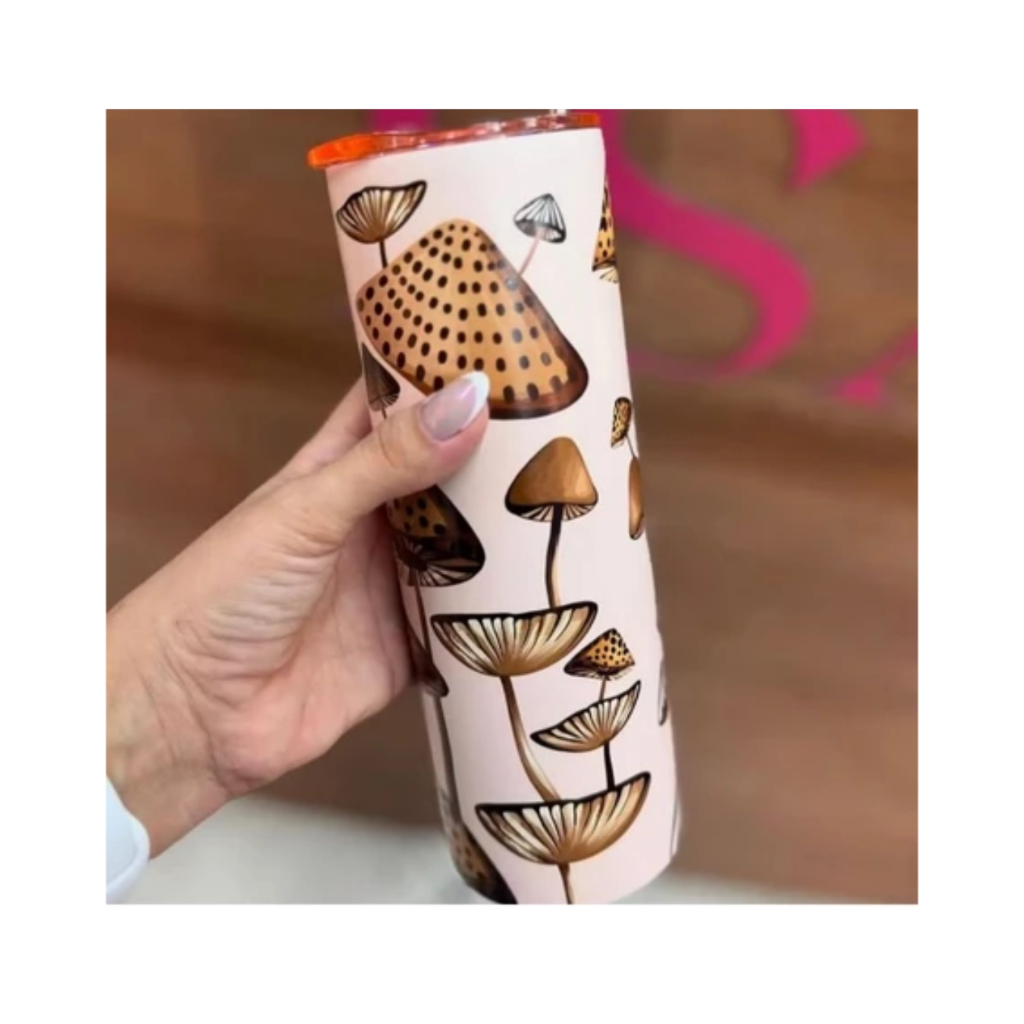 Copo Térmico Com Canudo 700ml Inox Bebidas Gelado Ou Quente Estampado natureza