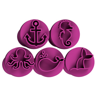 Kit 5 Carimbos para Doces Fundo do Mar Brigadeiros Confeitaria Docinhos em Oferta na Shopee