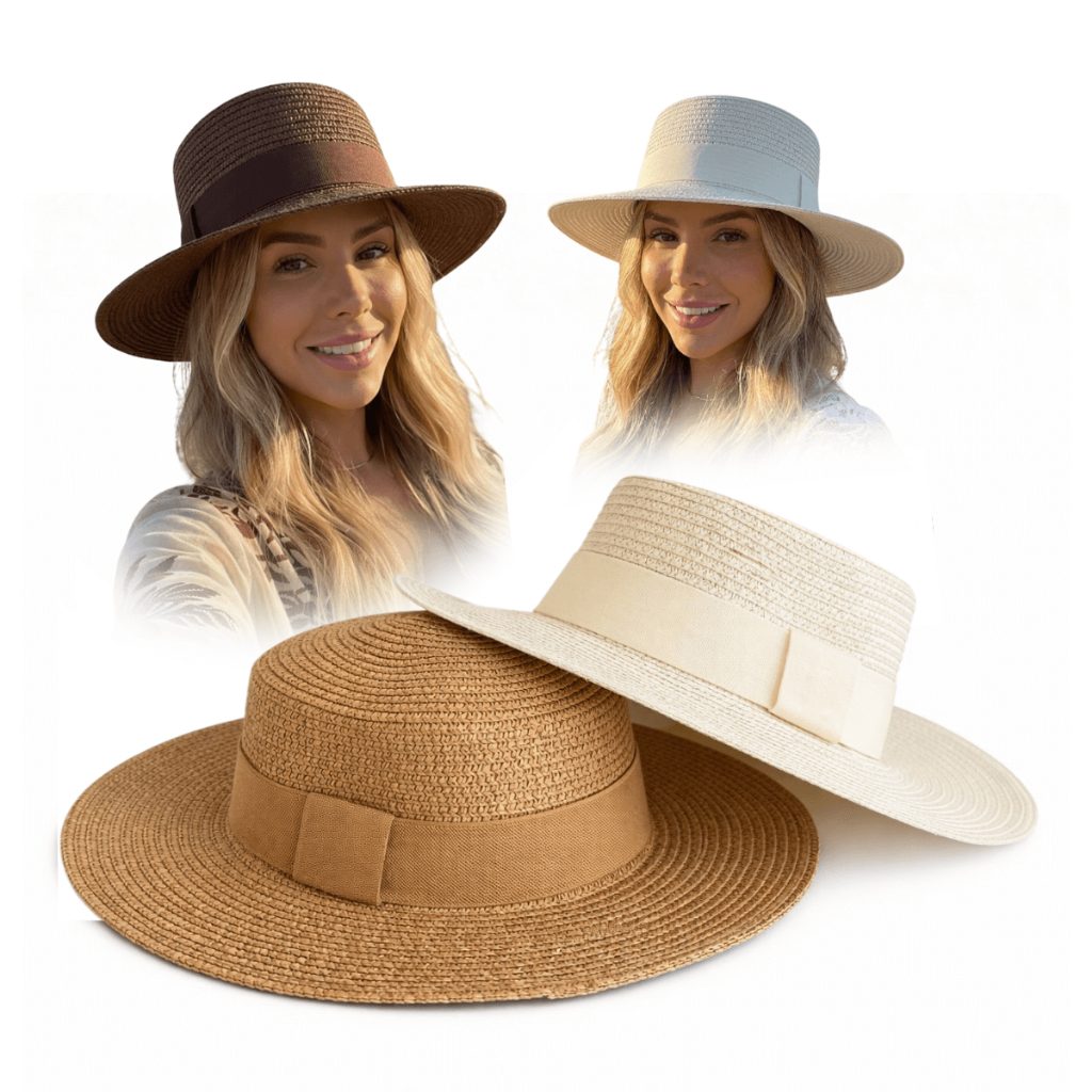 Chapéu Paris Feminino Praia Dobrável Aba média Chapéu de Praia Feminino Palha Flexível Não Amassa em Oferta na Shopee