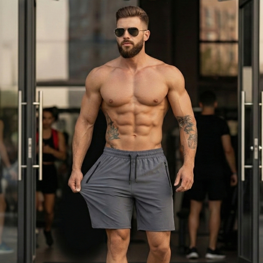 Bermuda Masculina Academia Treino Bolso Zíper Com Elastano Dry Fit Alta performance