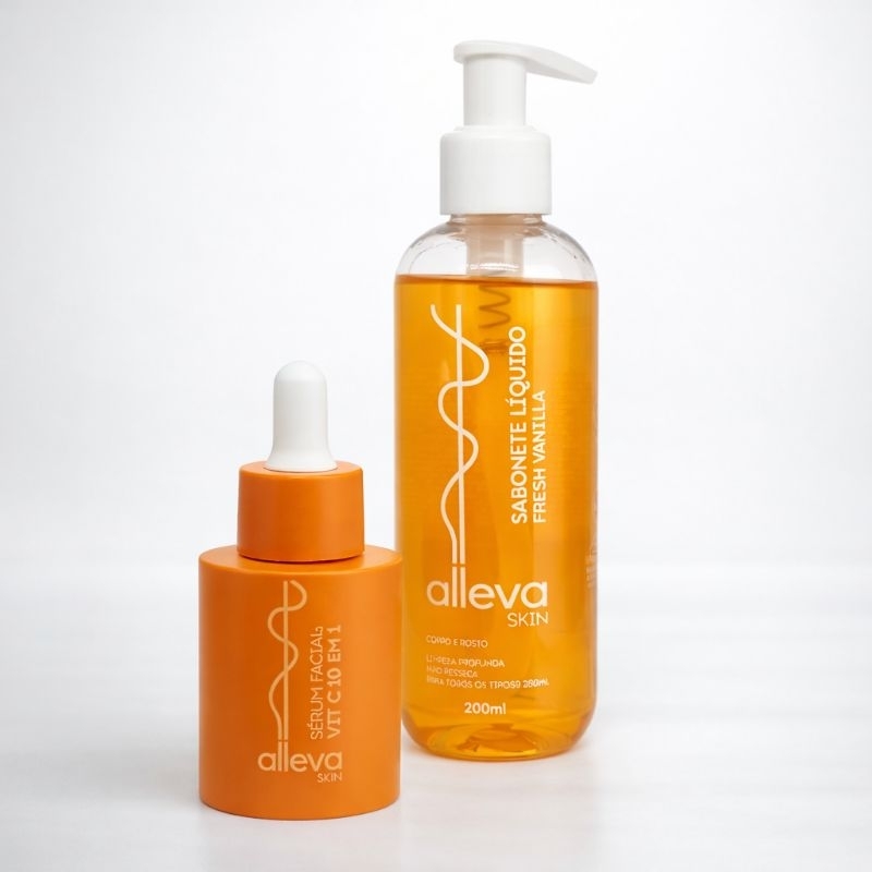 Kit Skincare Facial Completo Sabonete + Sérum Vitamina C | Alleva Skin