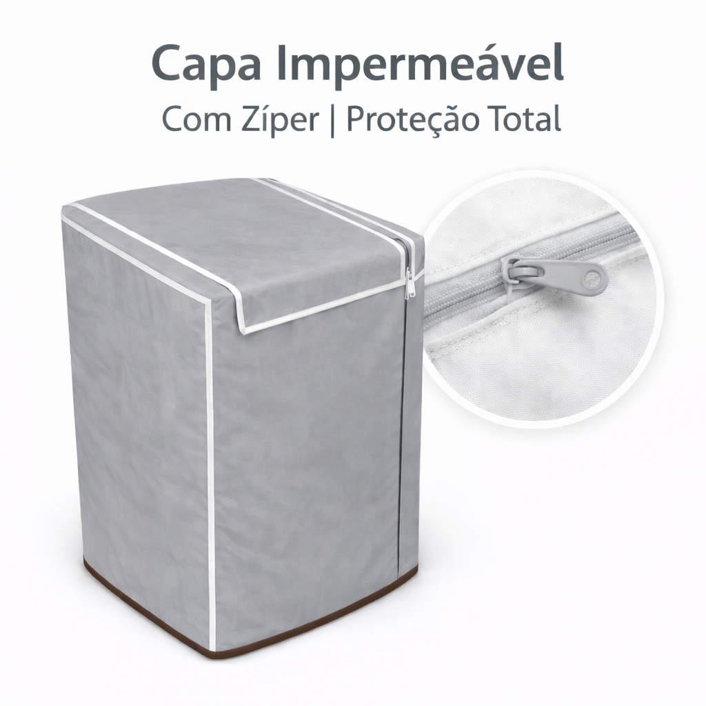 Capa Impermeável para Máquina de Lavar com Zíper e sem Zíper | Tamanhos P, M e G