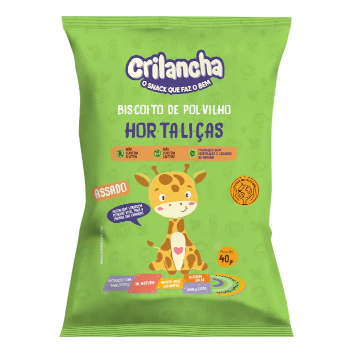 Biscoito Polvilho Hortaliças Vegano Orgânico Crilancha 40g