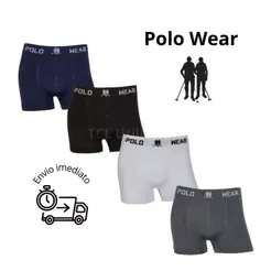 Kit 4 Cuecas Boxer Polo Wear Originais Masculinas Microfibra Sem Costura