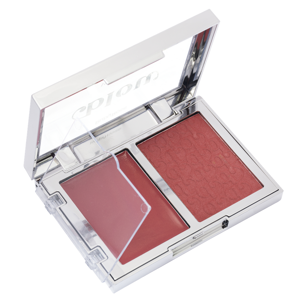 Blush Duo Wathever Compacto Profissional – Ruby Rose Efeito Natural e Longa Duração