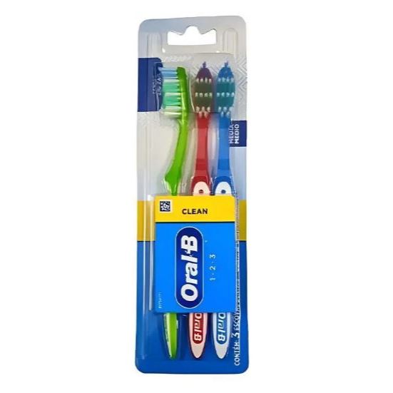 Escova de Dente com 3 unidades Oral B Clean
