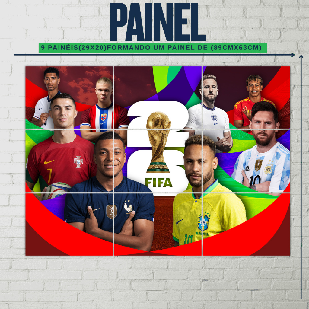 Kit Decoração Festa Infantil Painel + 5 Displays + Quadro de Mesa Copa do Mundo — imagem 2 de 2