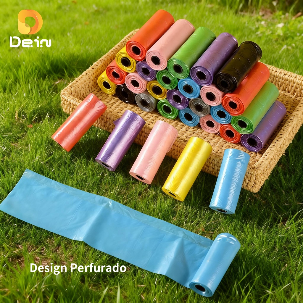 Saco Higiênico para Pets em Rolo 15 Sacolas Resistente Perfurado Portátil Cor Aleatória em Oferta na Shopee