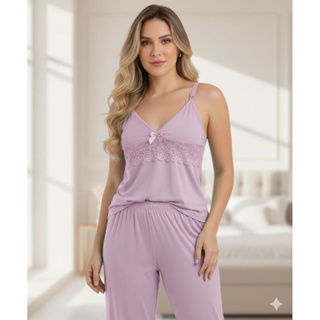 PIJAMA BABYDOOL AMAMENTAÇÃO RENDA CAMISETA ALÇA REFORÇADA COM CLICK E CALÇA MATERNIDADE em Oferta na Shopee