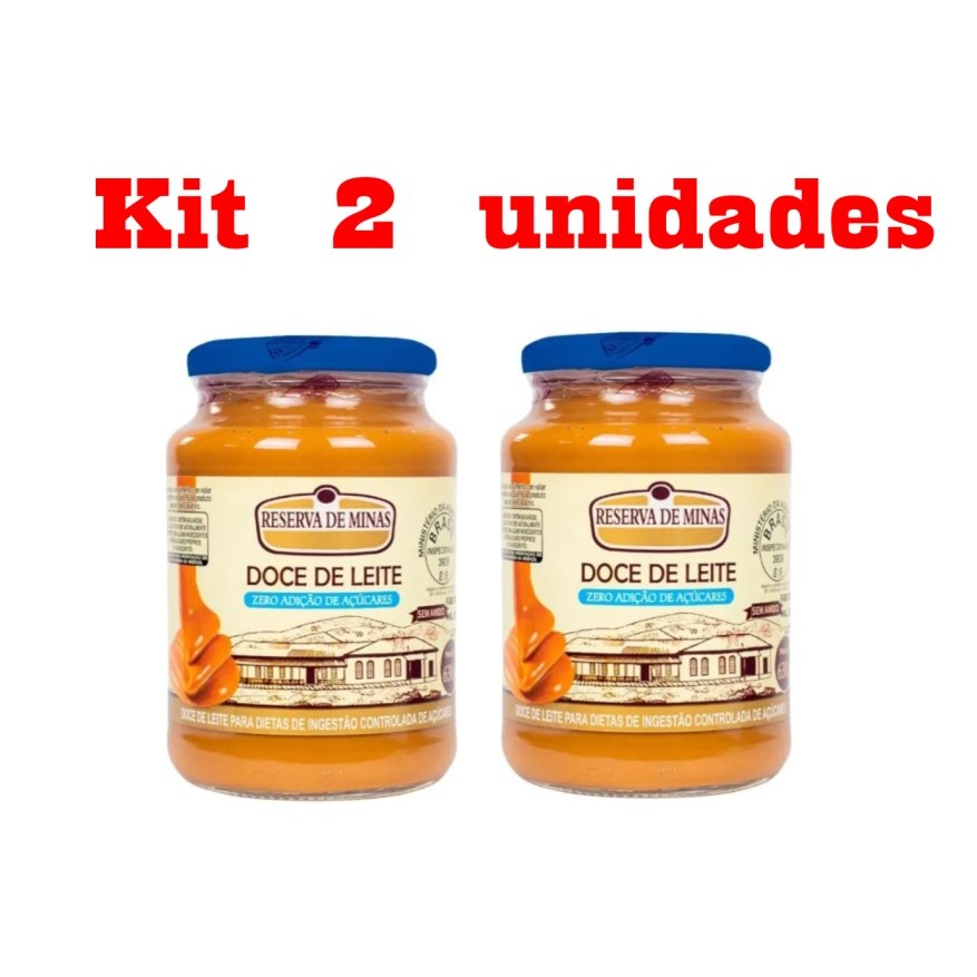 KIT 2 Doce de Leite Reserva de Minas 630g DIet Zero Açúcar ( Original De Minas )