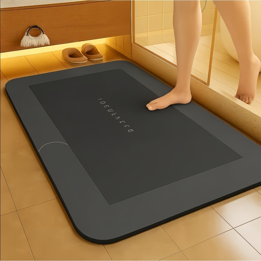 Kit Tapete Antiderrapante de Banheiro Super Absorvente Secagem Rápida Chuveiro Cozinha e Varanda