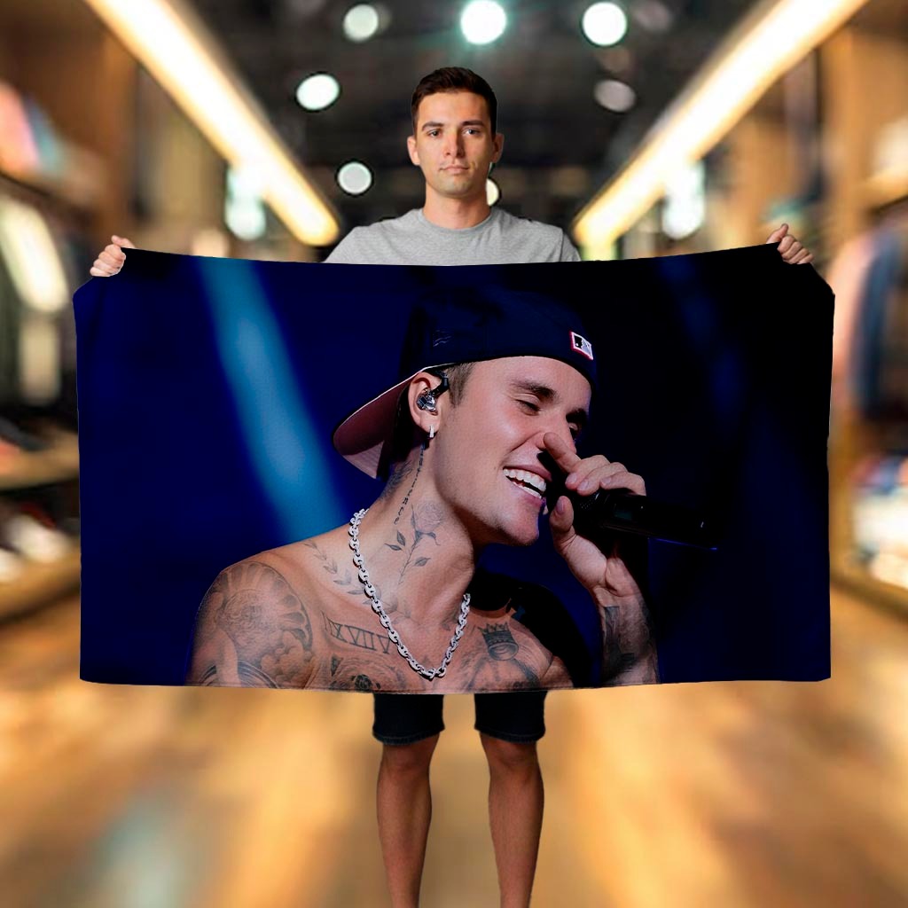 Toalha Justin Bieber - Praia ou Piscina - 140x70cm - Várias Estampas