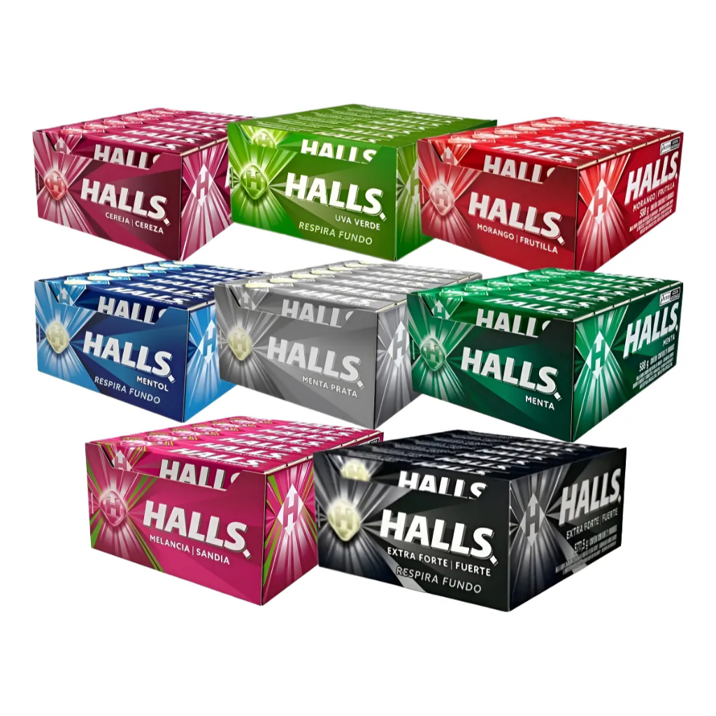 Drops Halls Bala Caixa com 21 Unidades Diversos sabores Escolha o seu sabor