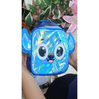 Mochila Olografica stitch Mochila Olografica stitch pelucia Mochila pequena mochila menino azul Mochila menino  Stitch