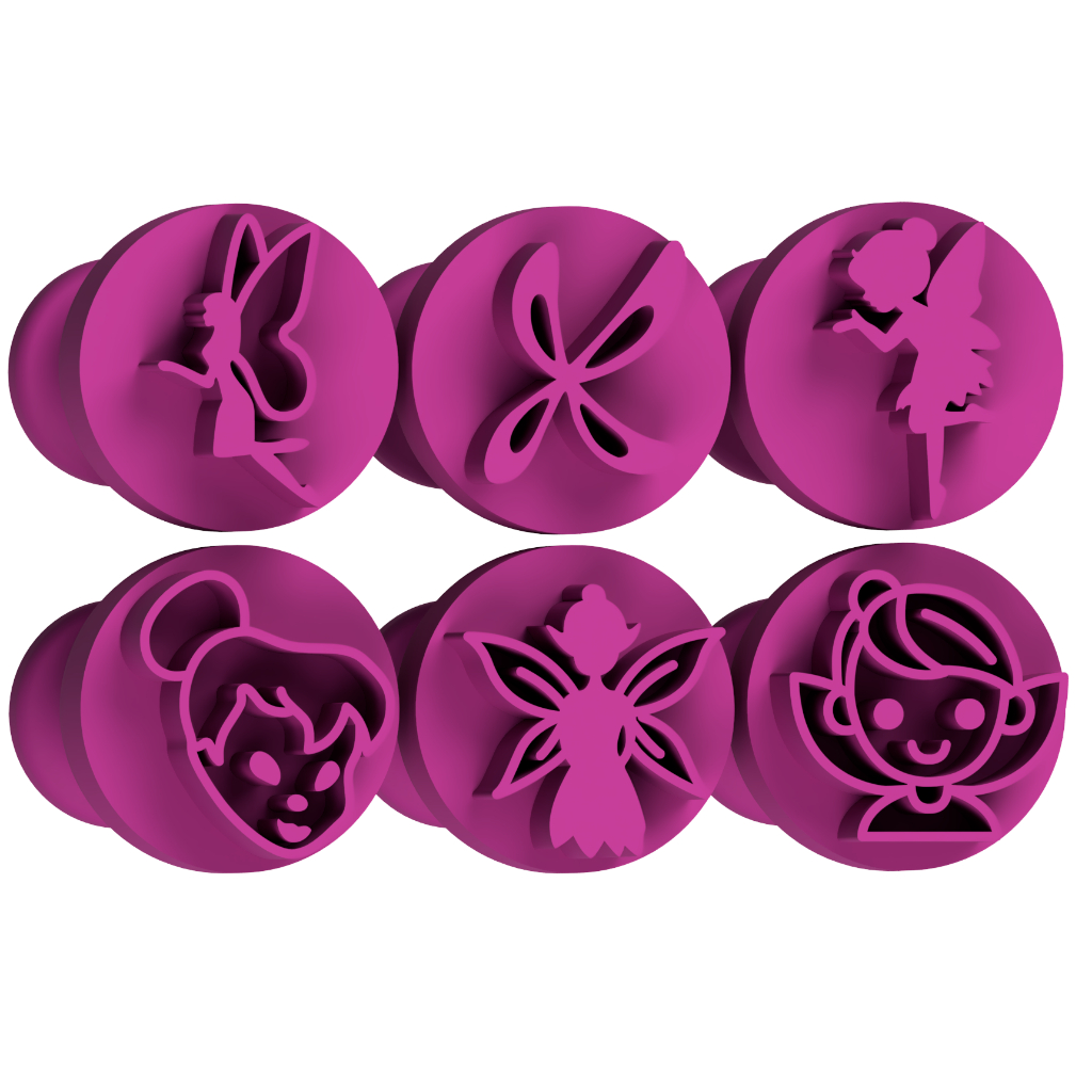 Kit 6 Carimbos para Doces Fadas Brigadeiros Confeitaria