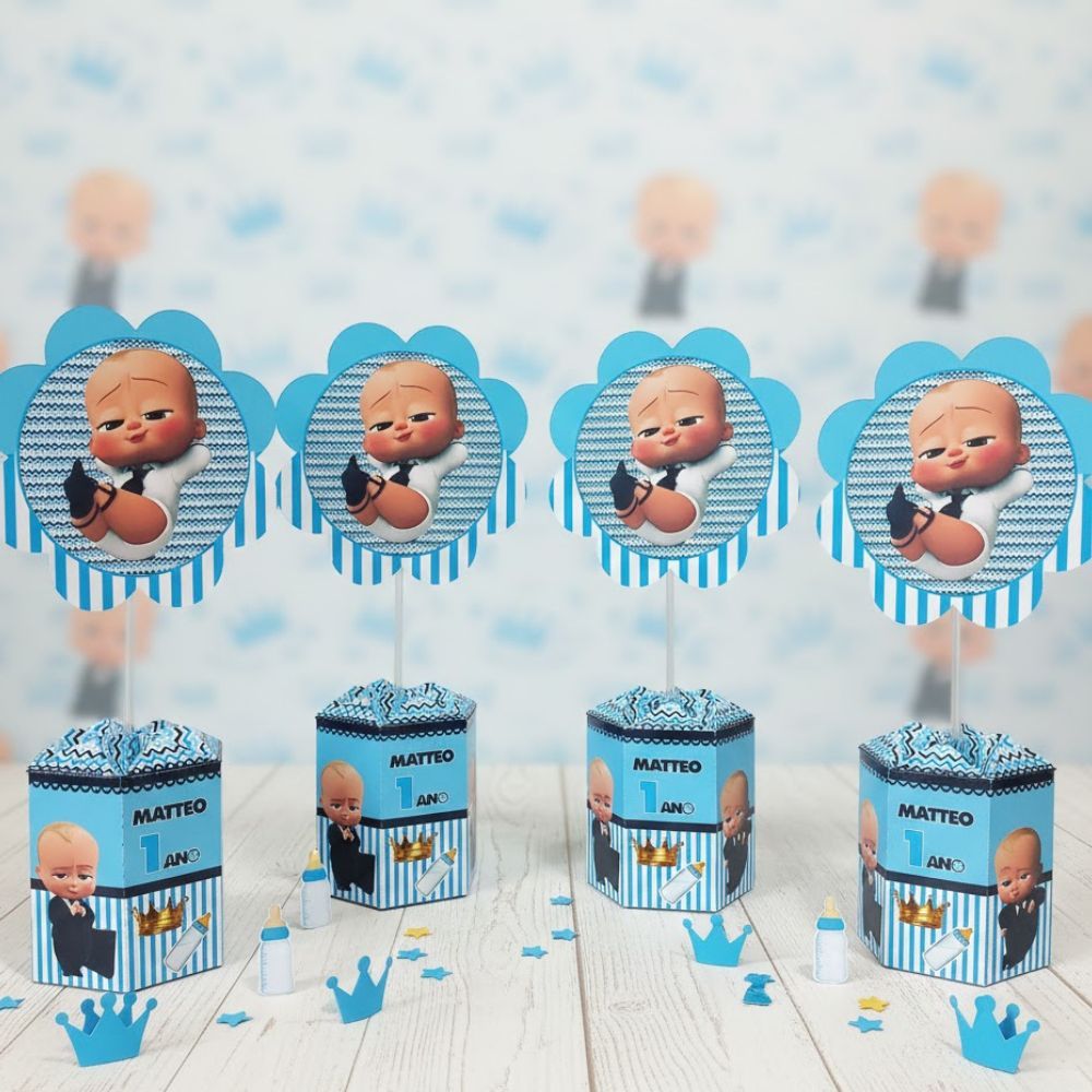 Centro de mesa Poderoso Chefinho Pegue e Monte - Aniversário Personalizados Cachepo