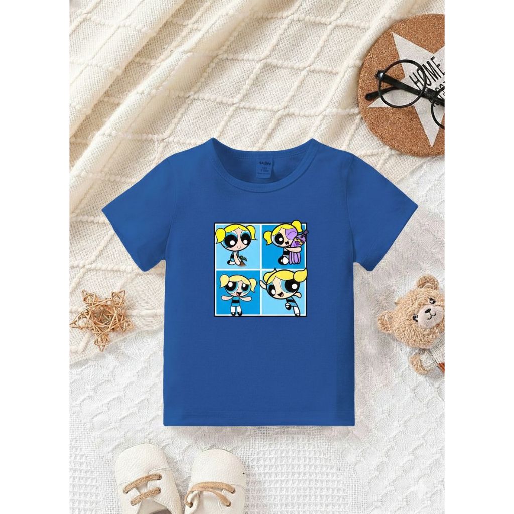 Camiseta Infantil Coloridas Algodão Estampada Meninas Super Poderosas Lindinha
